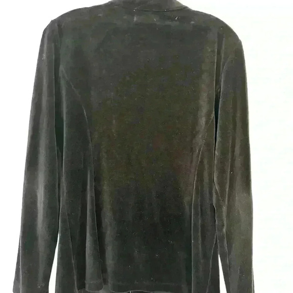 NEIMAN MARCUS Velour Appliqué Zip Up Novelty Jacket Size L - Picture 4 of 5